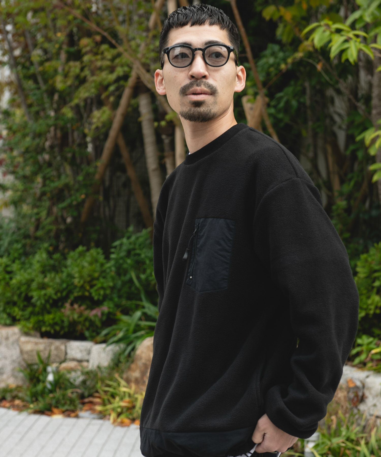 URBAN RESEARCH DOORS「ナイロン ドッキング フリースプルオーバー」|Tシャツ・カットソー|