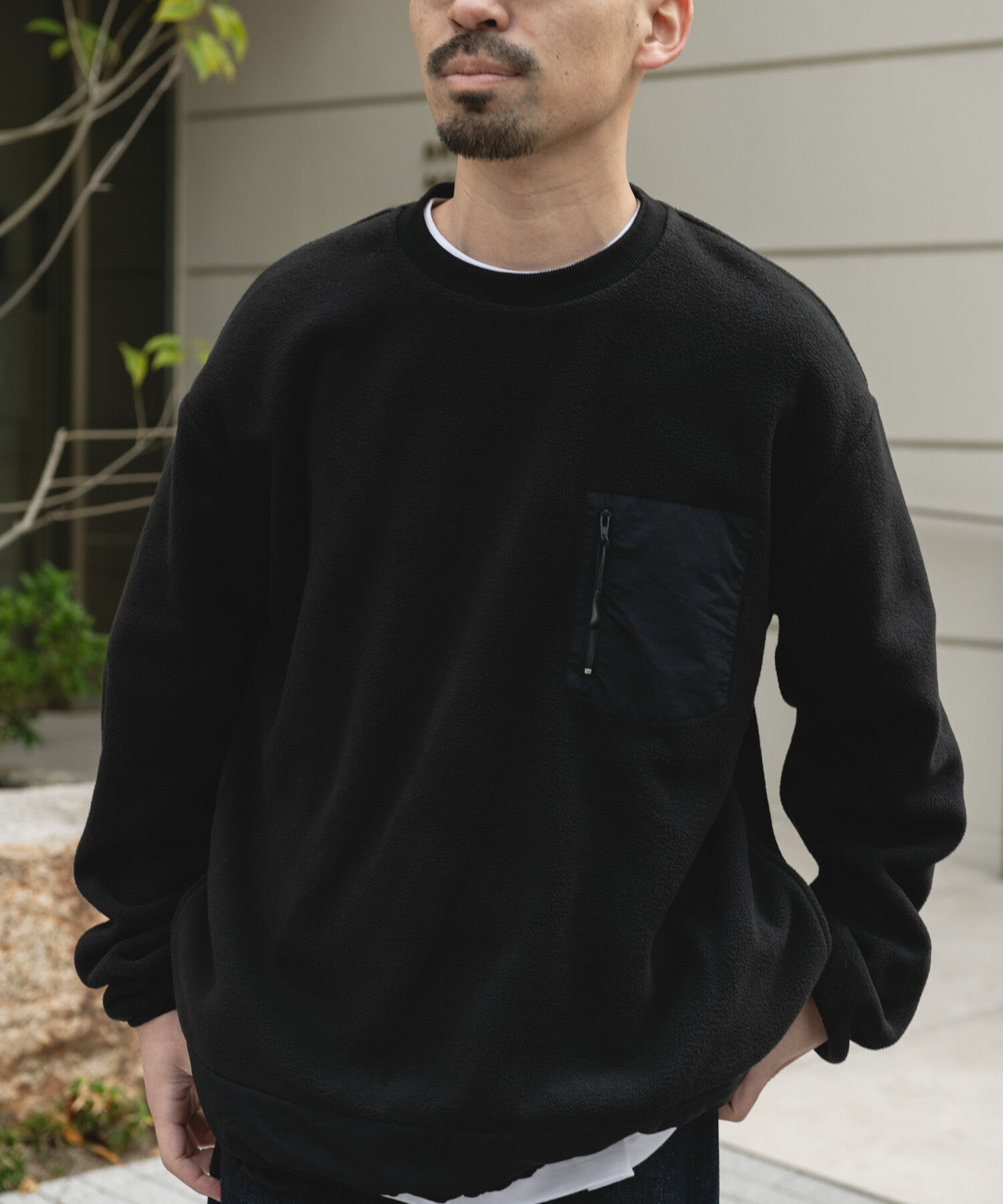 URBAN RESEARCH DOORS「ナイロン ドッキング フリースプルオーバー」|Tシャツ・カットソー|