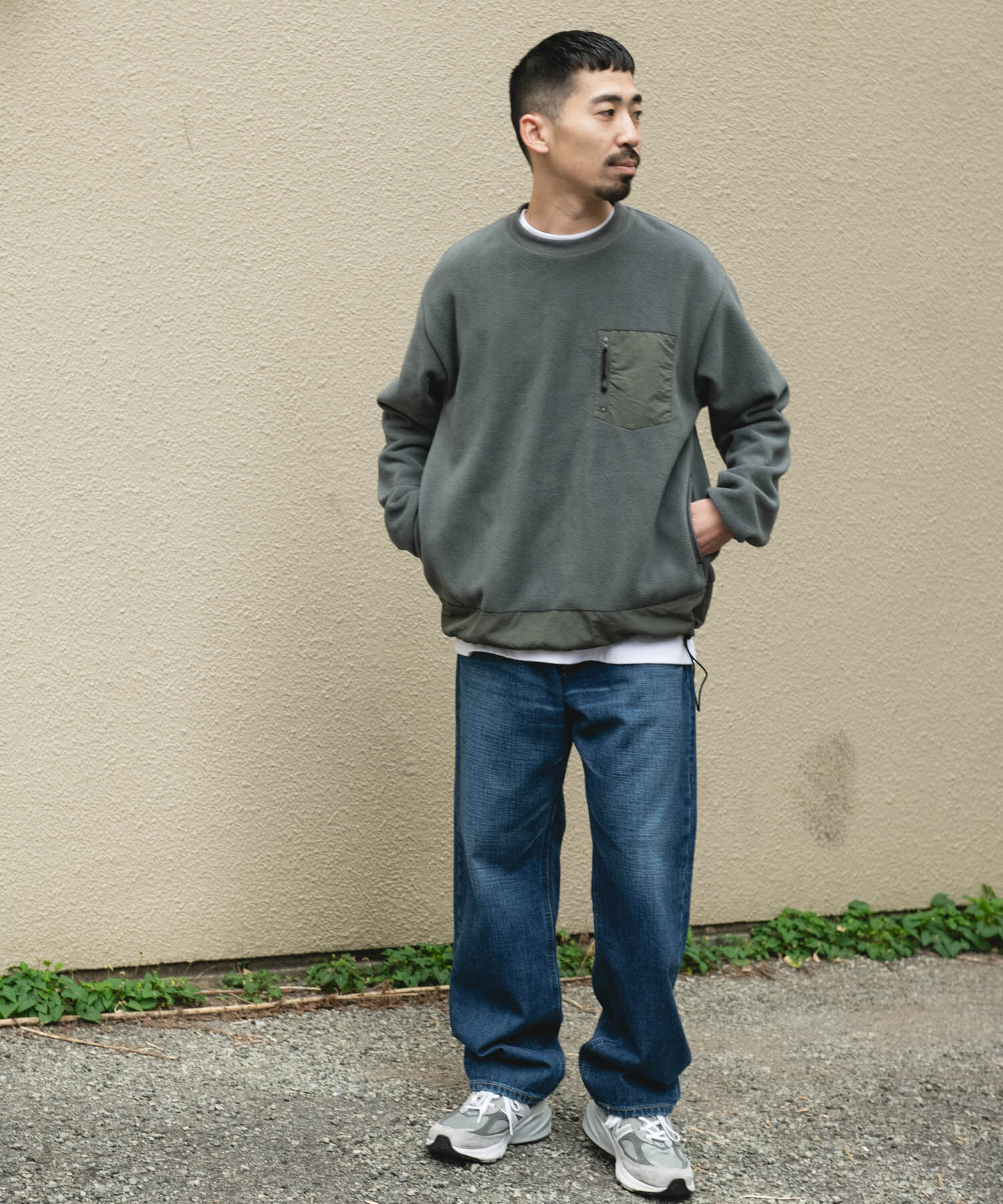 URBAN RESEARCH DOORS「ナイロン ドッキング フリースプルオーバー」|Tシャツ・カットソー|