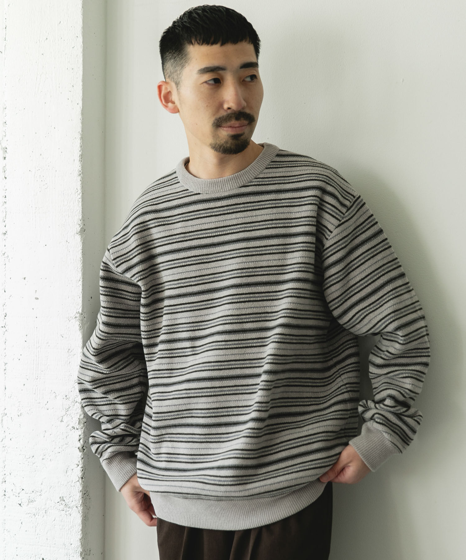 URBAN RESEARCH DOORS「モールマルチボーダーニット」|ニット・セーター|