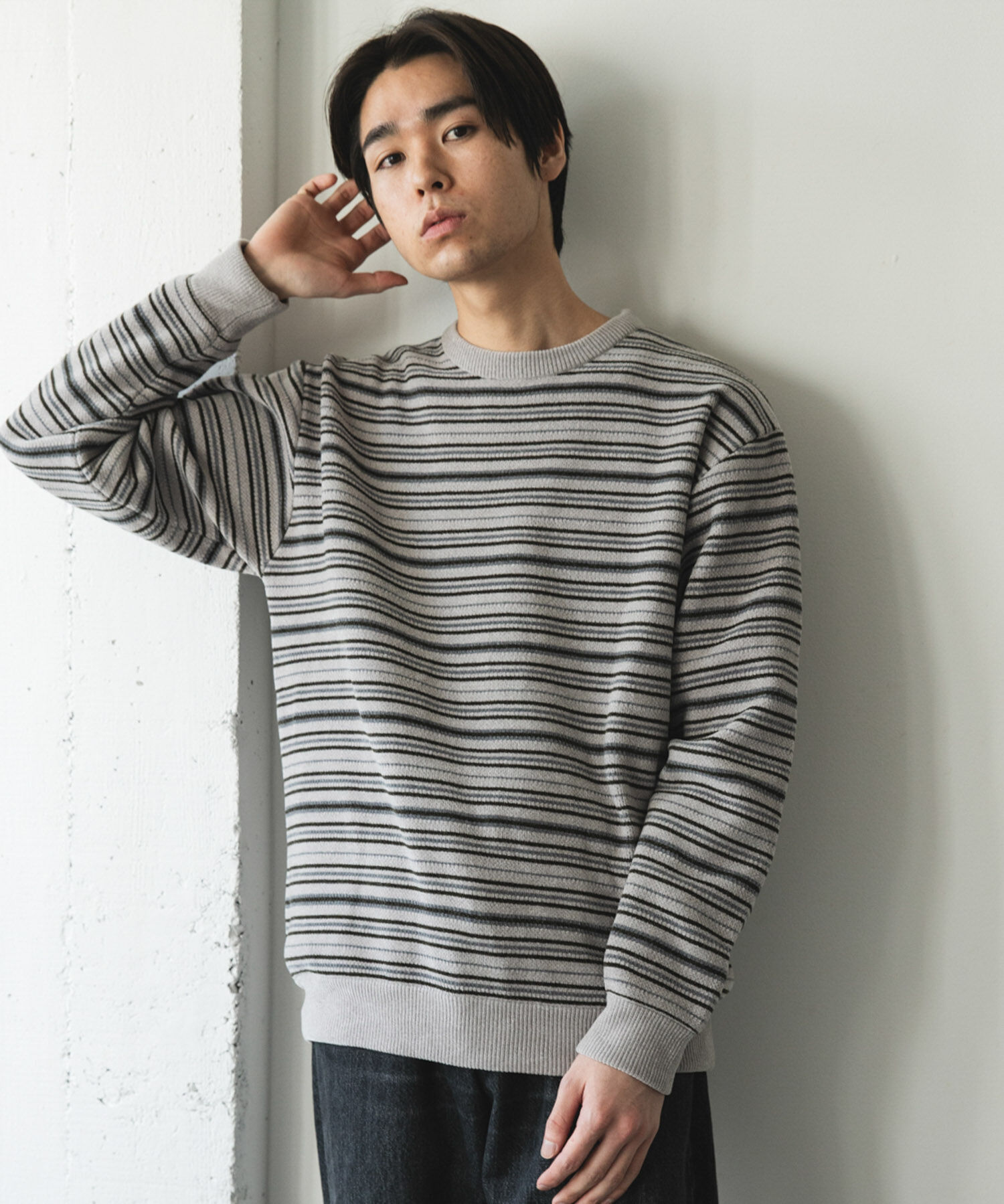 URBAN RESEARCH DOORS「モールマルチボーダーニット」|ニット・セーター|