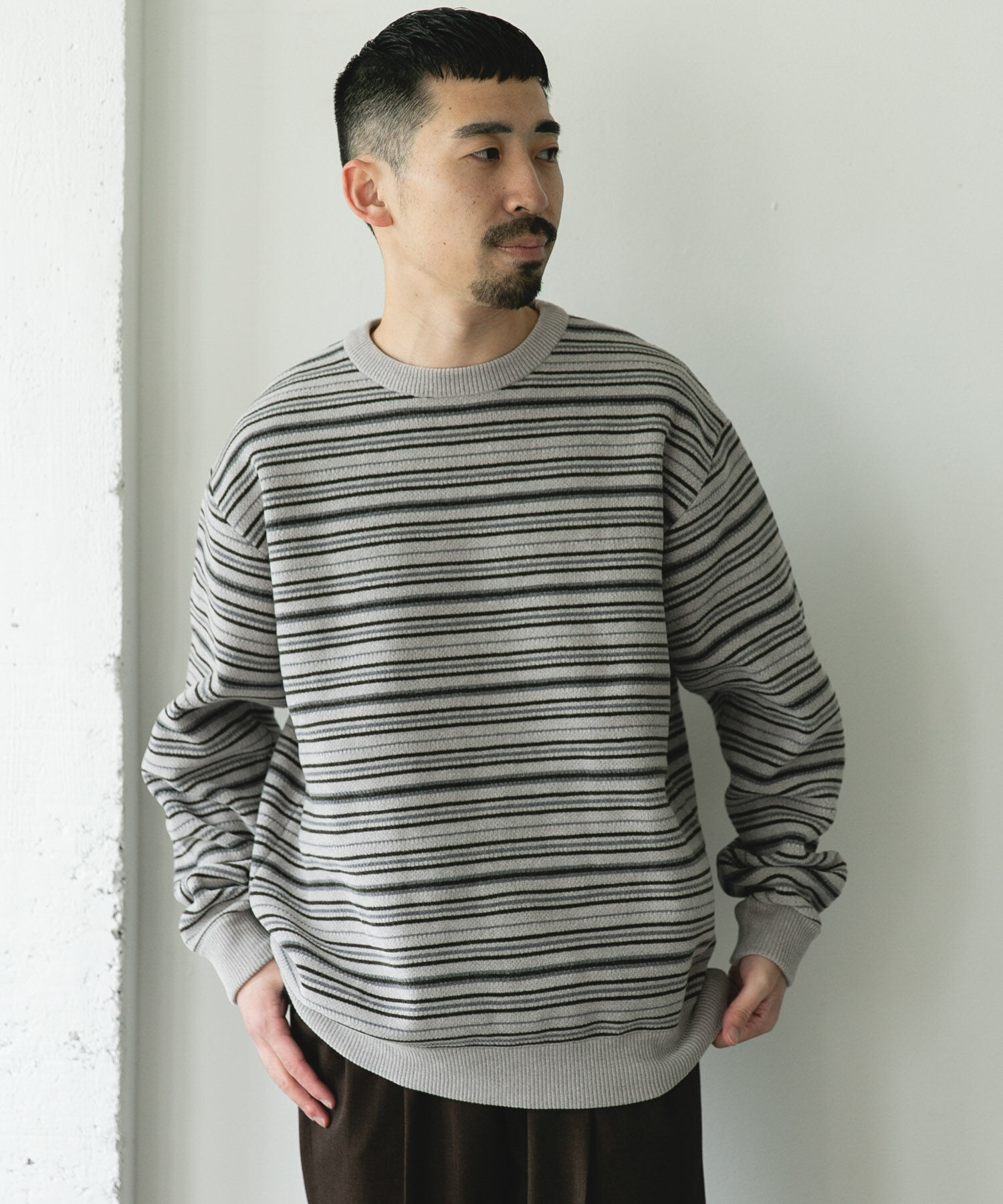 URBAN RESEARCH DOORS「モールマルチボーダーニット」|ニット・セーター|