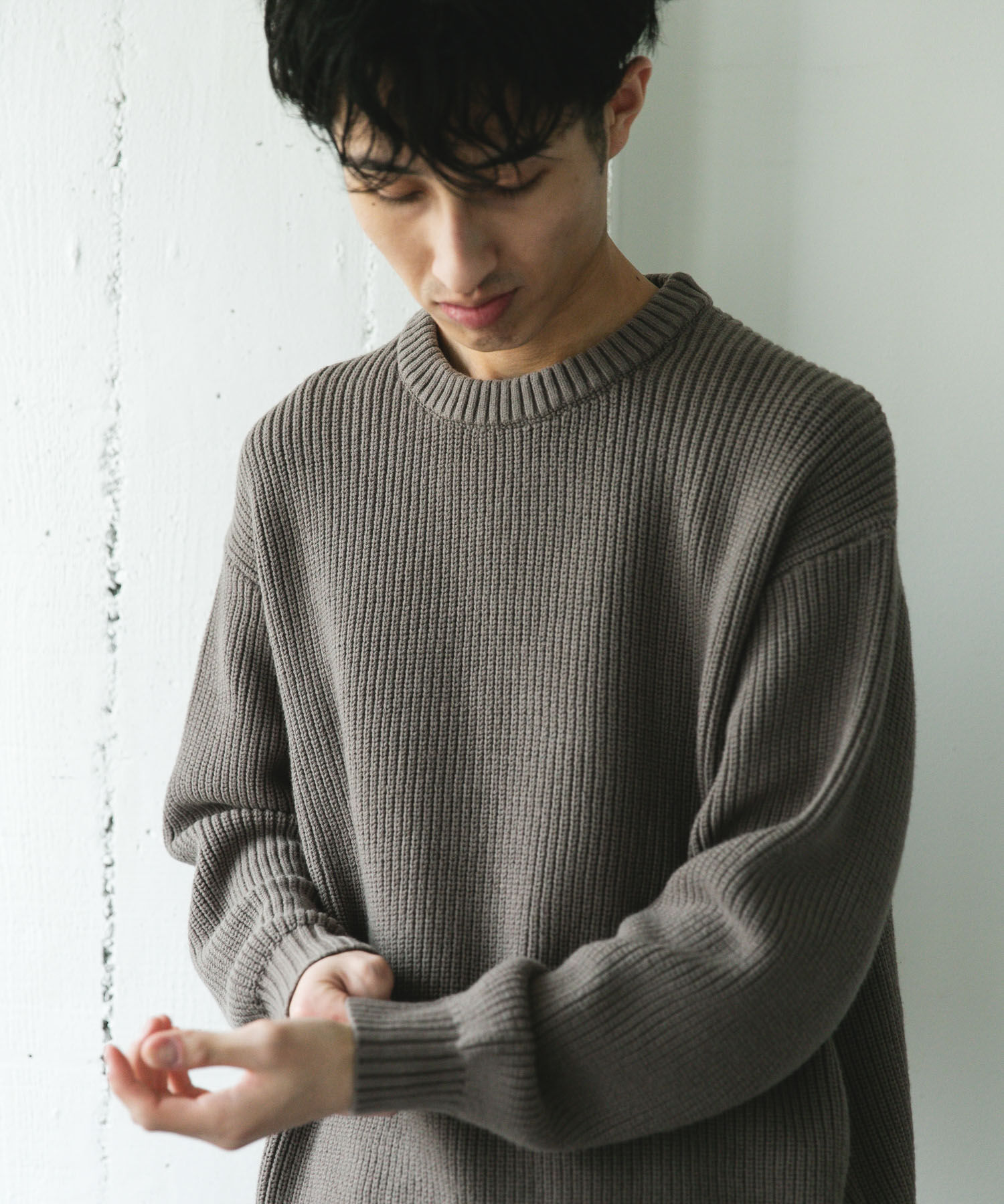 URBAN RESEARCH DOORS「畦ニット クルーネックプルオーバー」|ニット・セーター|