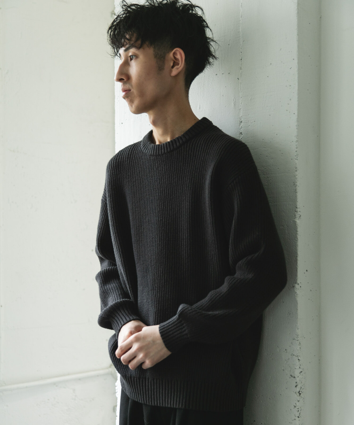 URBAN RESEARCH DOORS「畦ニット クルーネックプルオーバー」|ニット・セーター|