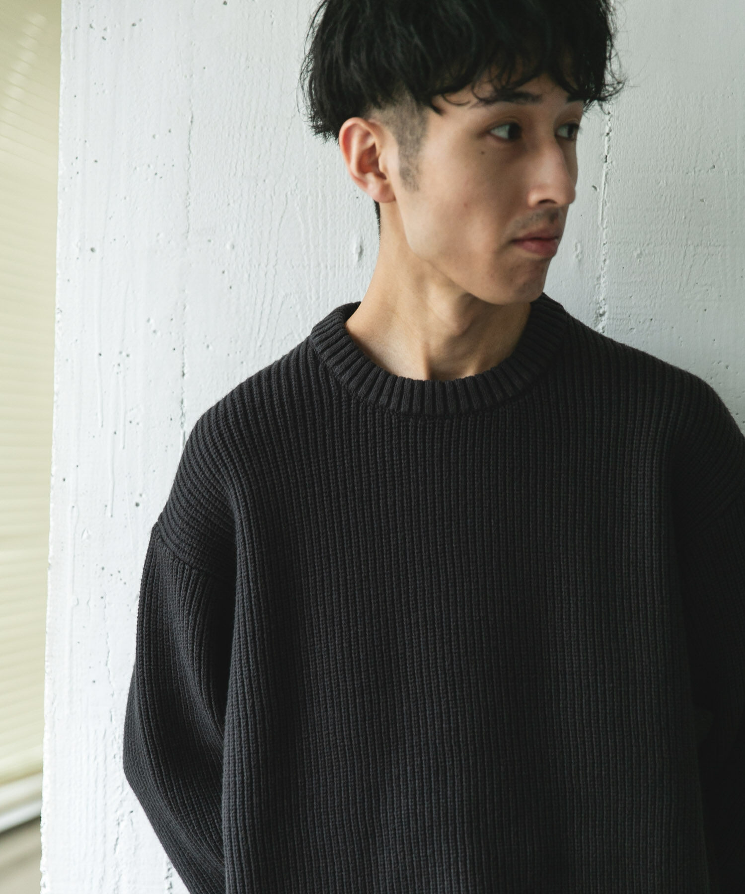 URBAN RESEARCH DOORS「畦ニット クルーネックプルオーバー」|ニット・セーター|