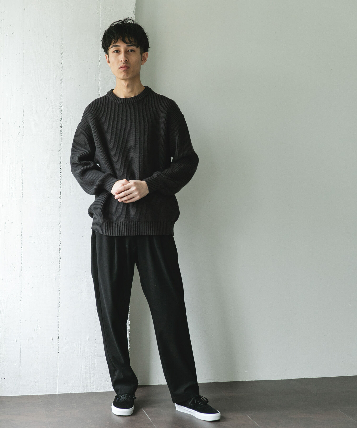 URBAN RESEARCH DOORS「畦ニット クルーネックプルオーバー」|ニット・セーター|