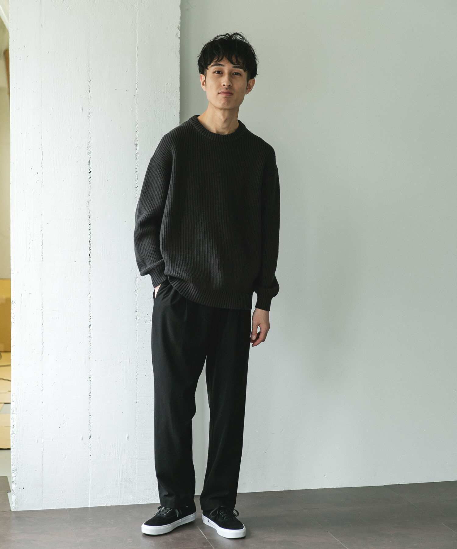 URBAN RESEARCH DOORS「畦ニット クルーネックプルオーバー」|ニット・セーター|