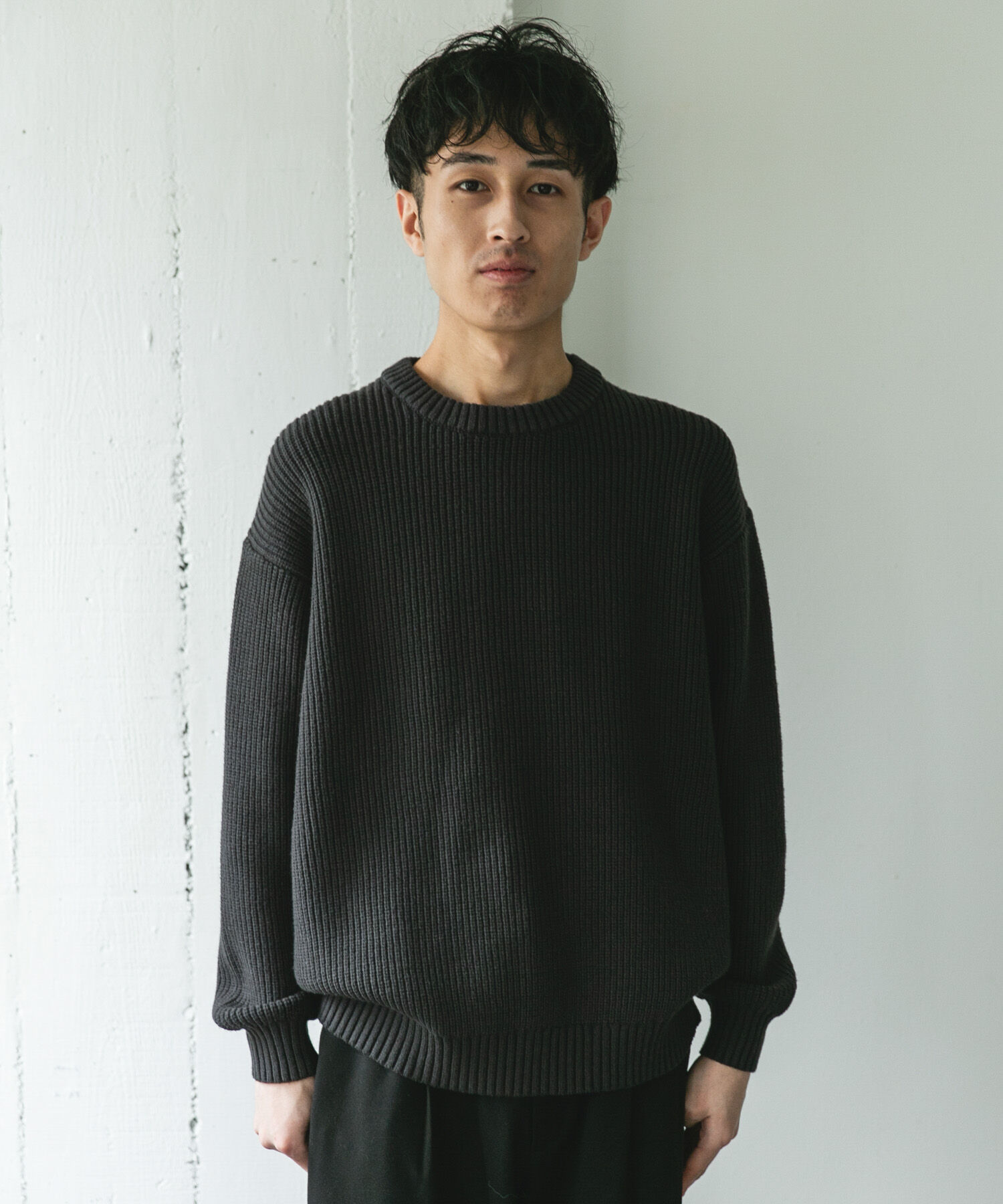 URBAN RESEARCH DOORS「畦ニット クルーネックプルオーバー」|ニット・セーター|