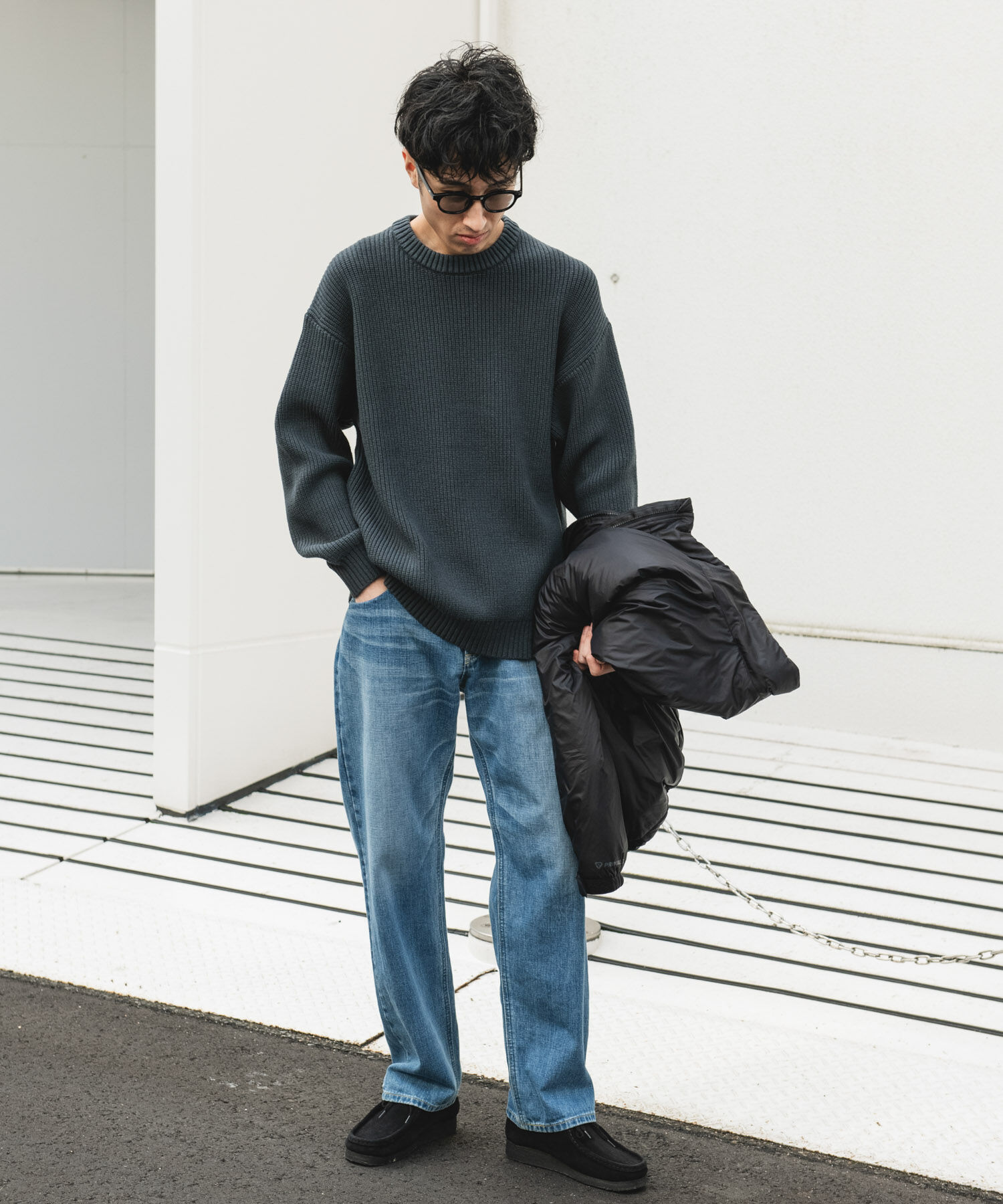 URBAN RESEARCH DOORS「畦ニット クルーネックプルオーバー」|ニット・セーター|