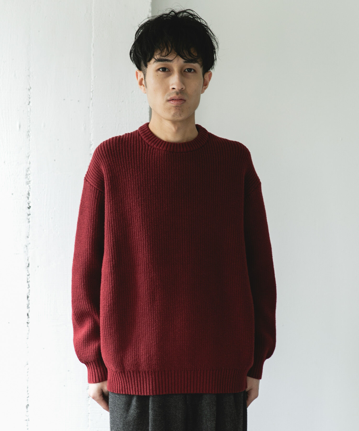 URBAN RESEARCH DOORS「畦ニット クルーネックプルオーバー」|ニット・セーター|