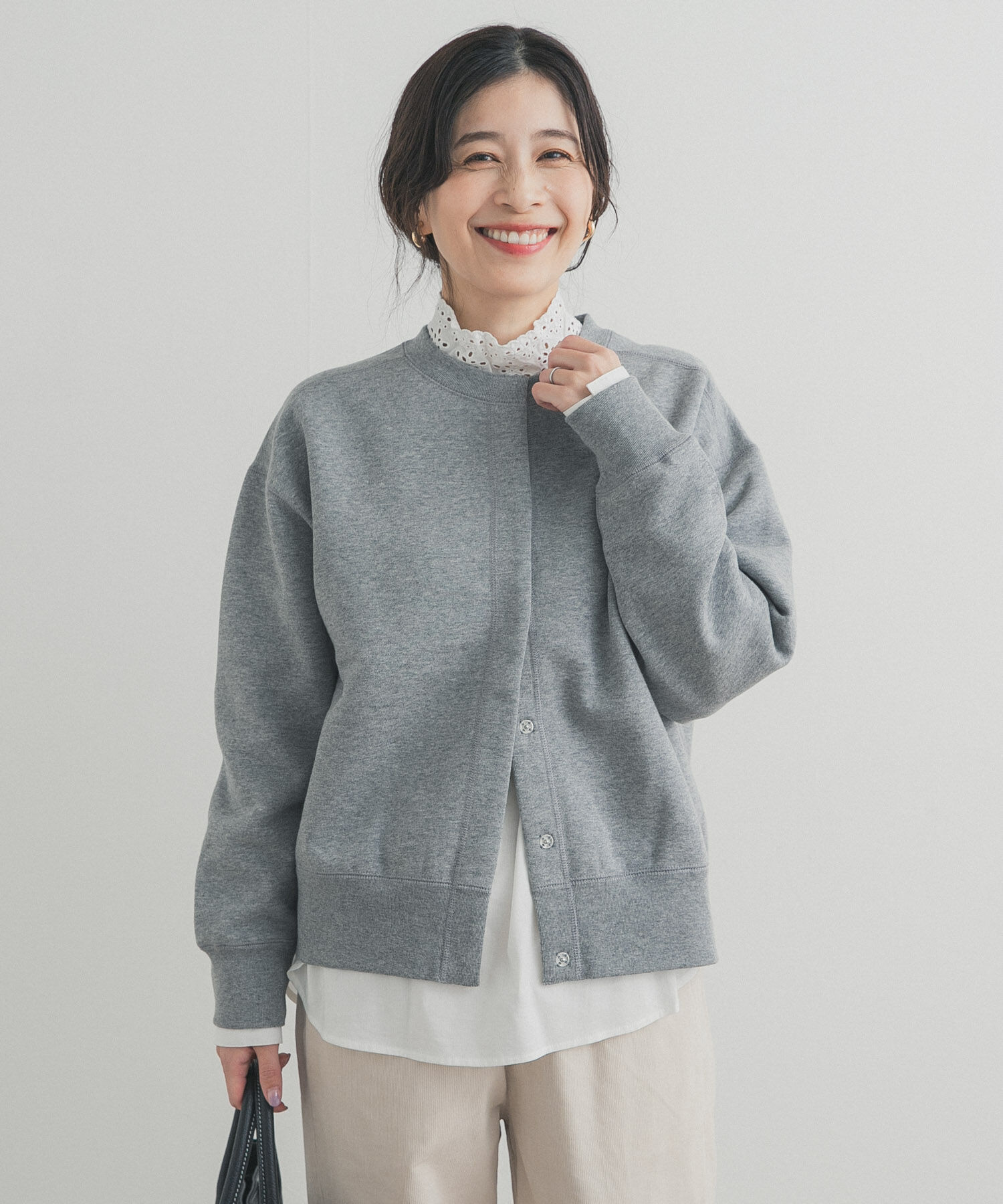 URBAN RESEARCH DOORS「裏起毛スウェットカーディガン」|カーディガン|