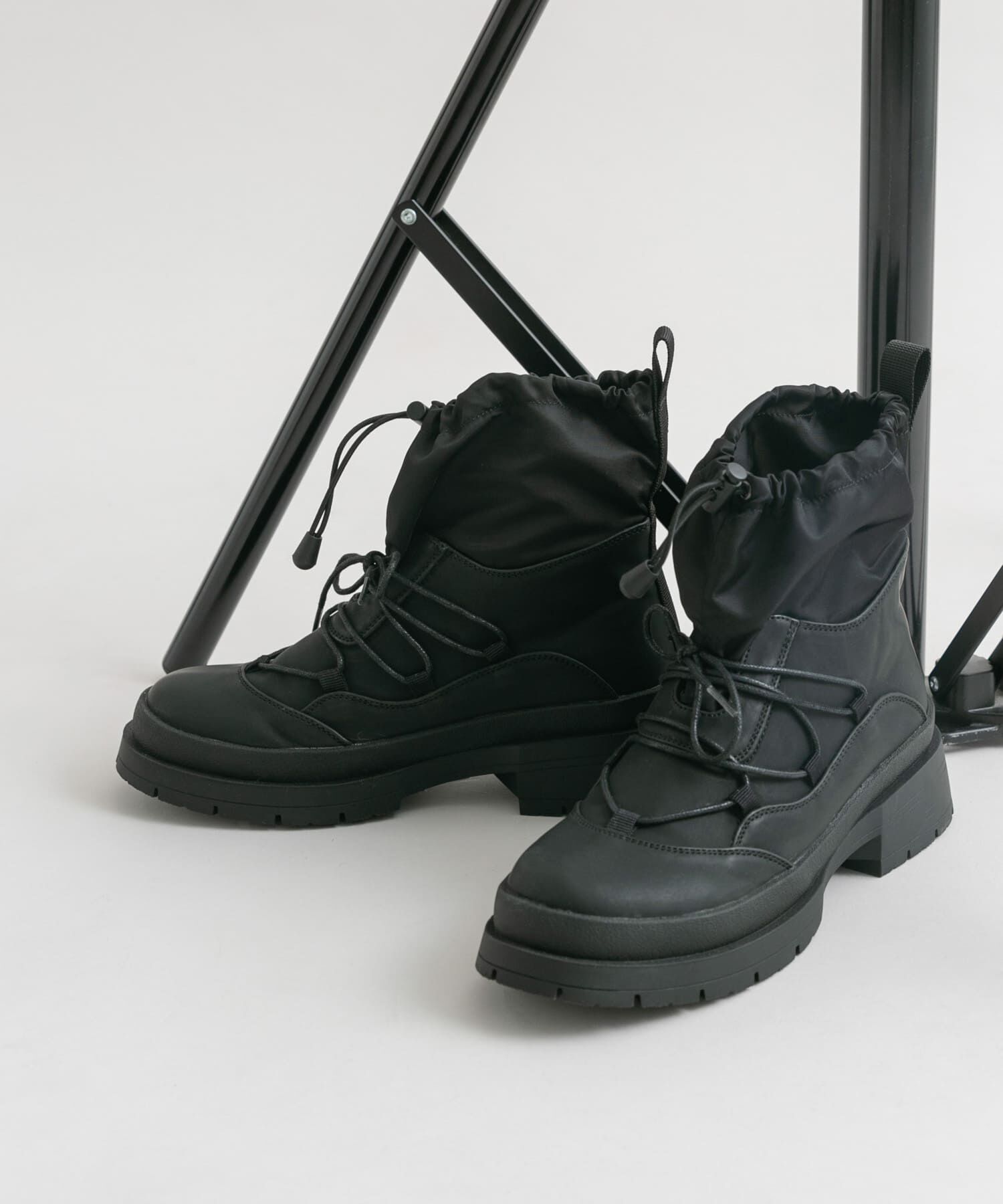  「タンクソールワークブーツ」|ショートブーツ|ブラック