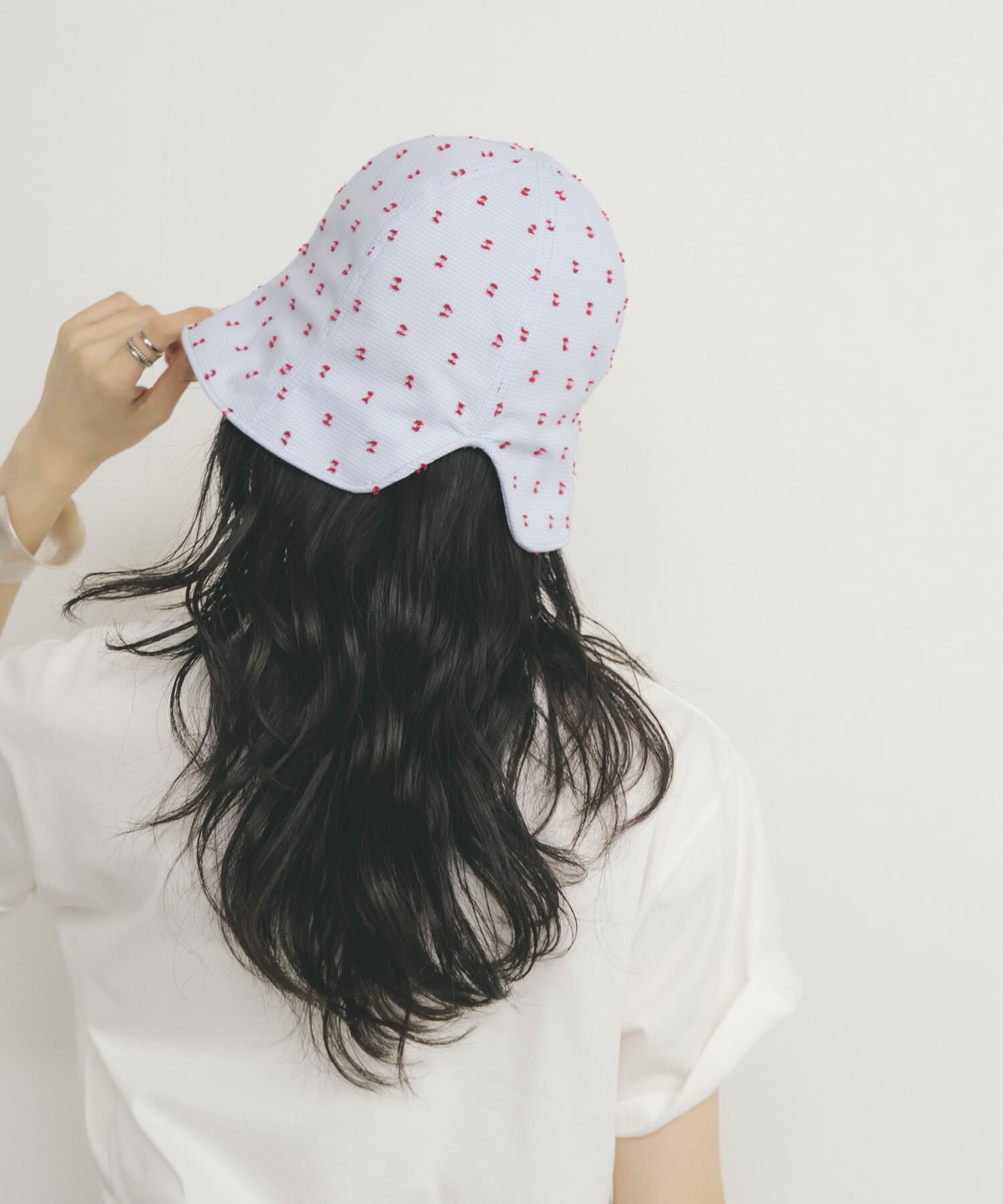  「刺繍チェックチューリップHAT」|ハット|