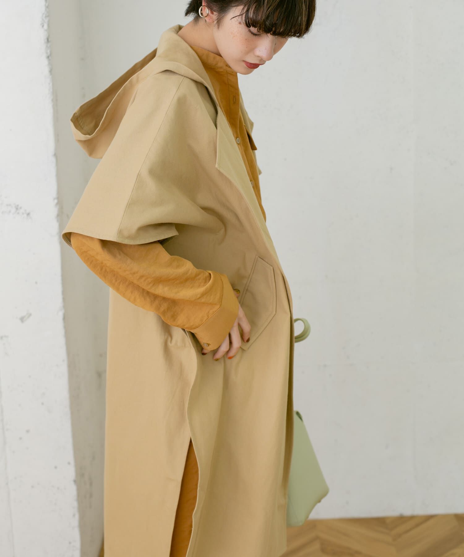  「3WAYレイヤードコート&there4;」|ノーカラーコート|