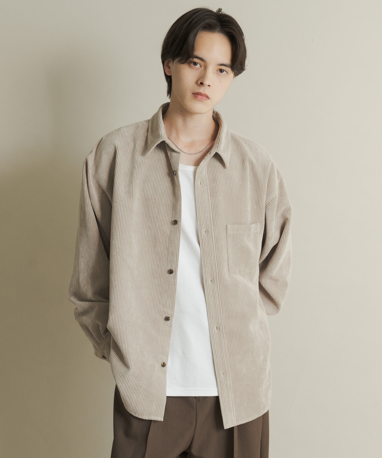 SENSE OF PLACE by URBAN RESEARCH「ウォッシュドコーデュロイロングスリーブシャツ」|シャツ・ブラウス|