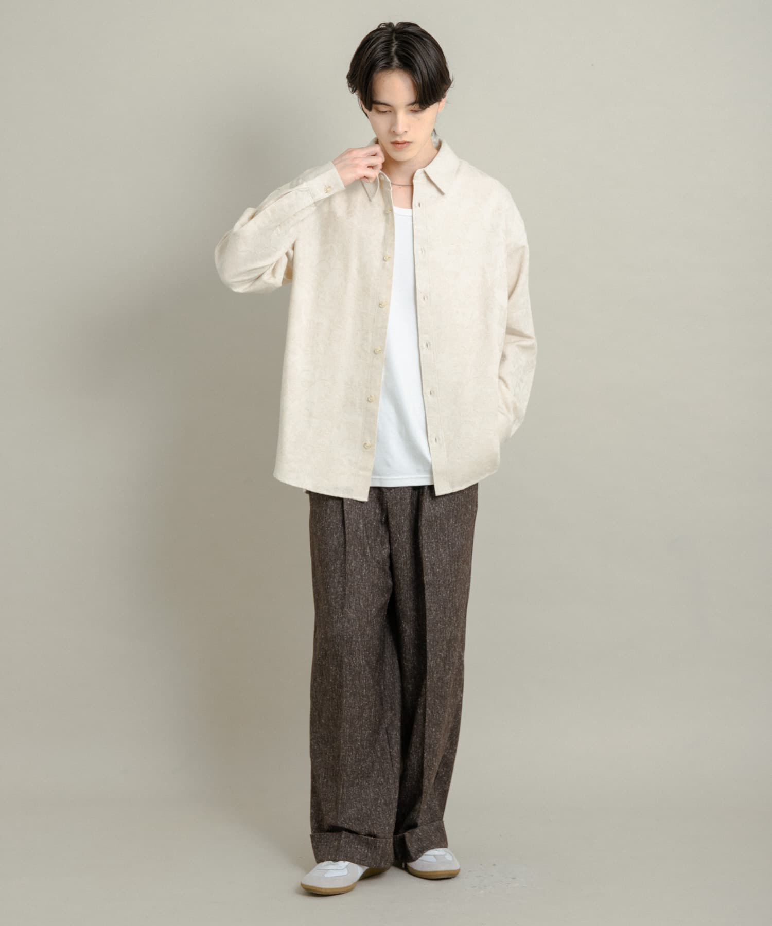 SENSE OF PLACE by URBAN RESEARCH「ボタニカルジャガードロングスリーブシャツ」|シャツ・ブラウス|