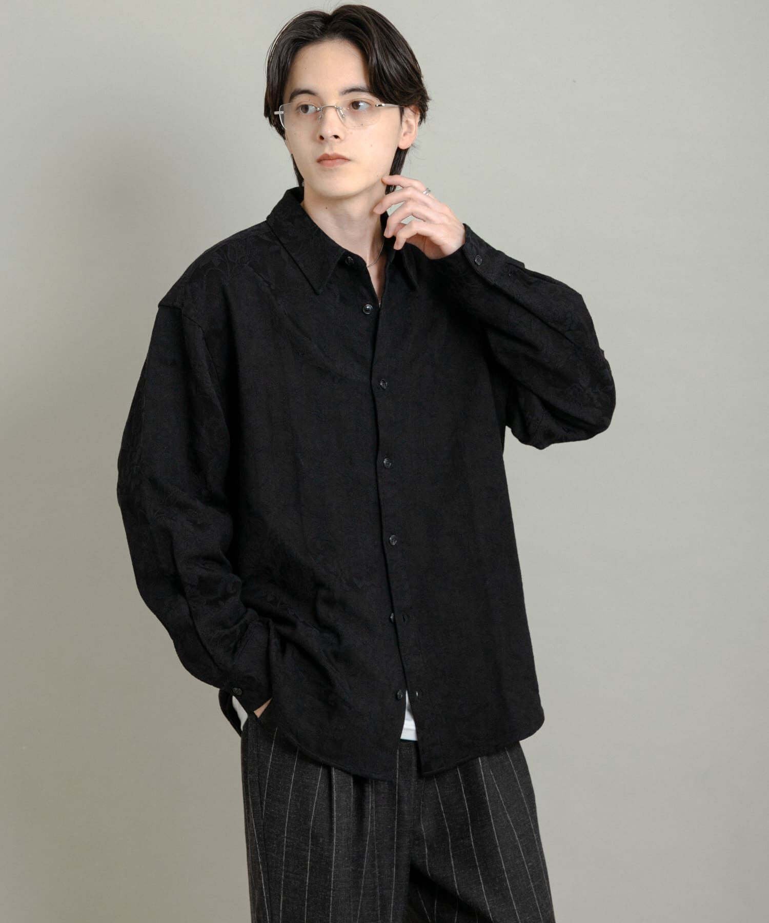 SENSE OF PLACE by URBAN RESEARCH「ボタニカルジャガードロングスリーブシャツ」|シャツ・ブラウス|