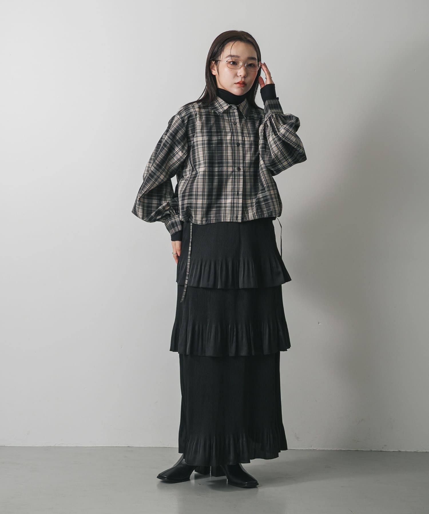 SENSE OF PLACE by URBAN RESEARCH「ティアードプリーツスカート」|スカート|ブラック