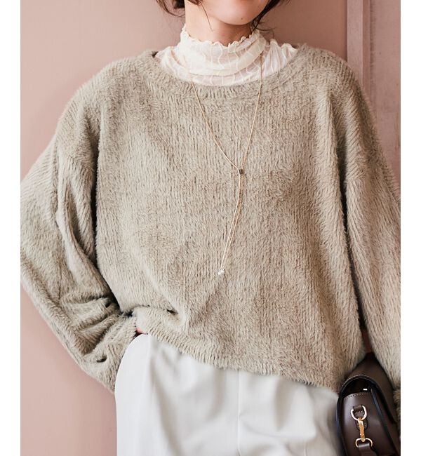 le.coeur blanc「《手洗い可能》シャギードルマンプルオーバー」|プルオーバー|