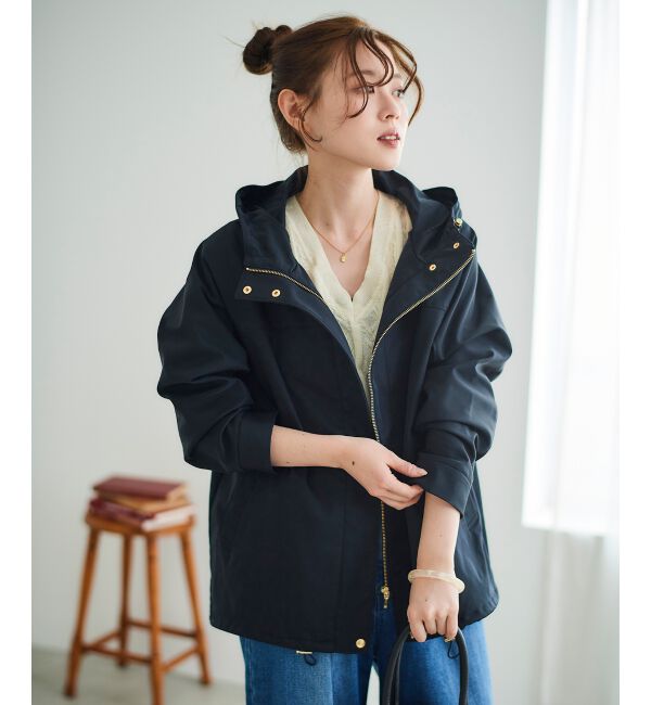 le.coeur blanc「ツイルストレッチフードブルゾン」|ブルゾン・スタジャン|