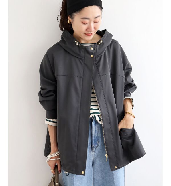 le.coeur blanc「ツイルストレッチフードブルゾン」|ブルゾン・スタジャン|Ｃ／グレー