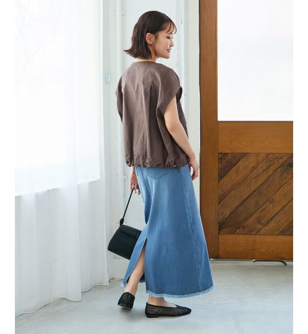  「《手洗い可能》コットン麻ノーカラーシャツジャケット」|ダウン|