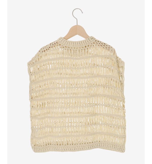  「《手洗い可能》透かし編みデザインニットベスト」|ベスト・ジレ|