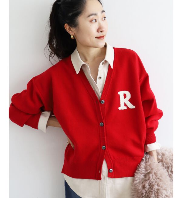  「★再入荷《手洗い可能》サガラ刺繍Vカーディガン」|カーディガン|