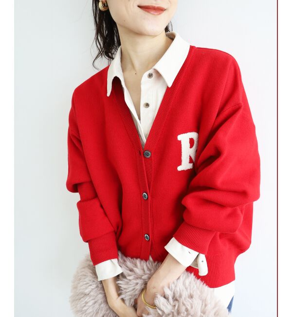  「★再入荷《手洗い可能》サガラ刺繍Vカーディガン」|カーディガン|