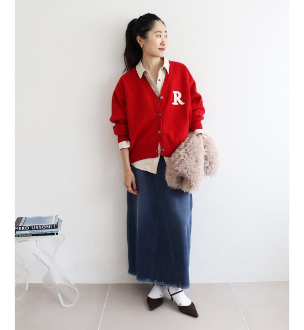  「★再入荷《手洗い可能》サガラ刺繍Vカーディガン」|カーディガン|