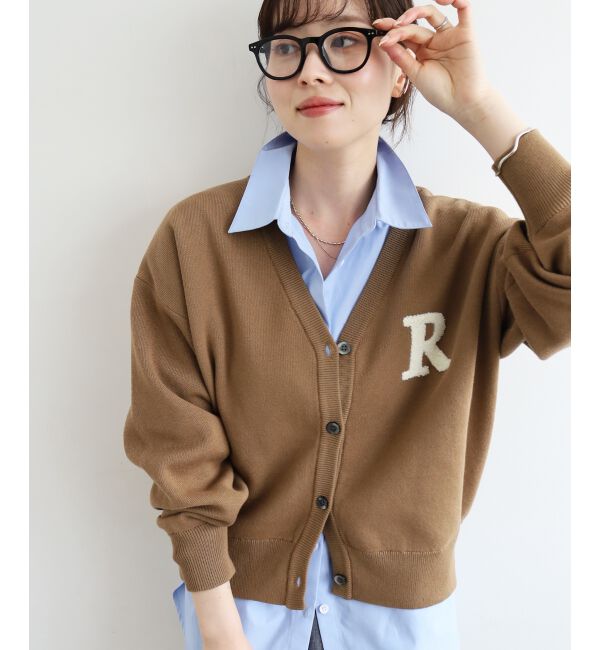  「★再入荷《手洗い可能》サガラ刺繍Vカーディガン」|カーディガン|