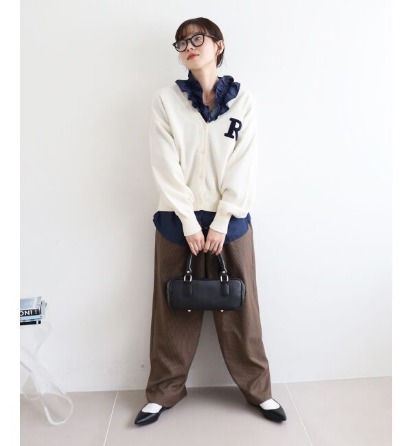  「★再入荷《手洗い可能》サガラ刺繍Vカーディガン」|カーディガン|