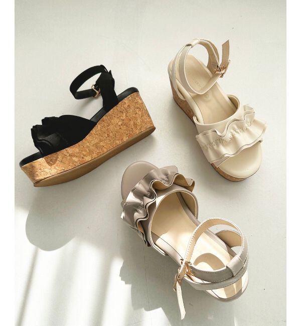 MAJESTICLEGON「フカフカフリルサンダル」|サンダル|