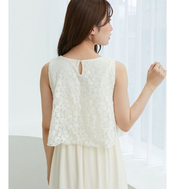 MAJESTICLEGON「レースノースリドッキングワンピ」|ワンピース|