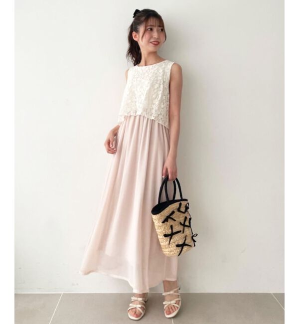 MAJESTICLEGON「レースノースリドッキングワンピ」|ワンピース|