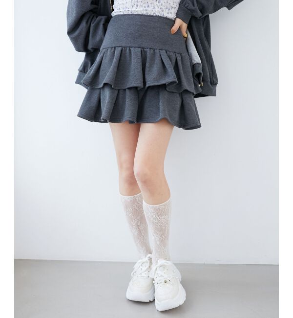 MAJESTICLEGON「ティアードフリルミニスカパン」|スカート|Ｃ／グレー