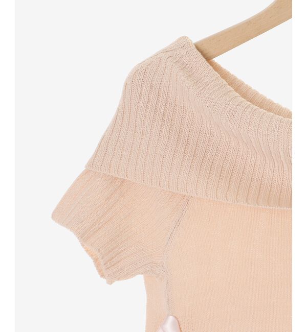  「レースアップオフショルニット」|ニット・セーター|