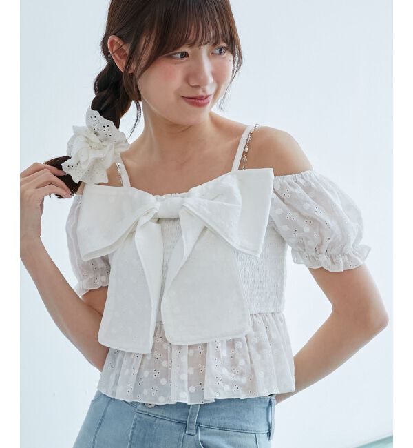  「チェーン付きビッグリボンブラウス」|シャツ・ブラウス|オフ