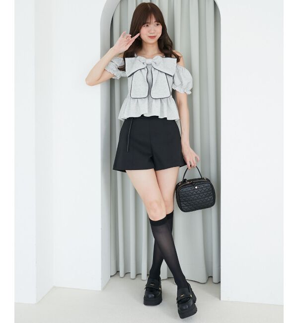  「チェーン付きビッグリボンブラウス」|シャツ・ブラウス|