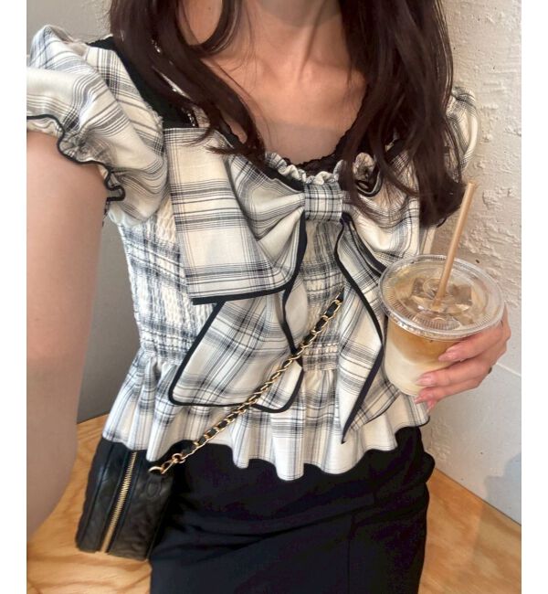  「チェーン付きビッグリボンブラウス」|シャツ・ブラウス|