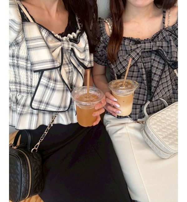  「チェーン付きビッグリボンブラウス」|シャツ・ブラウス|