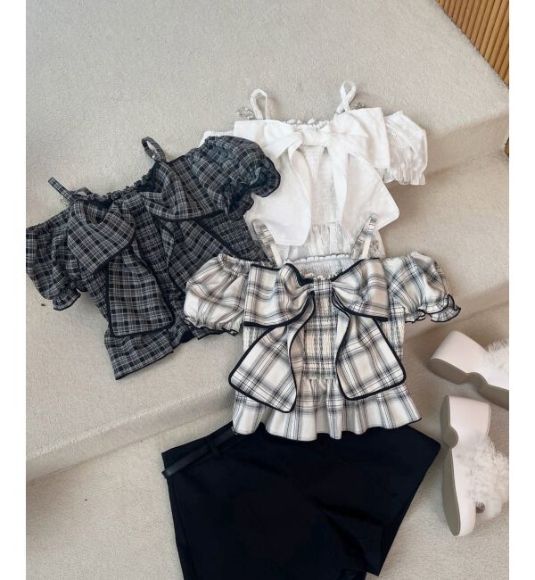  「チェーン付きビッグリボンブラウス」|シャツ・ブラウス|