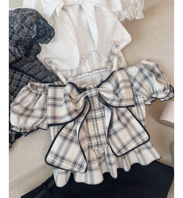  「チェーン付きビッグリボンブラウス」|シャツ・ブラウス|