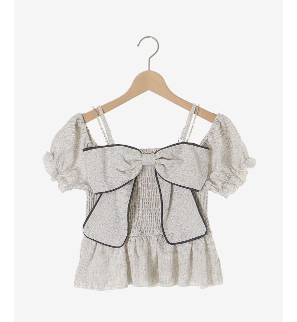  「チェーン付きビッグリボンブラウス」|シャツ・ブラウス|