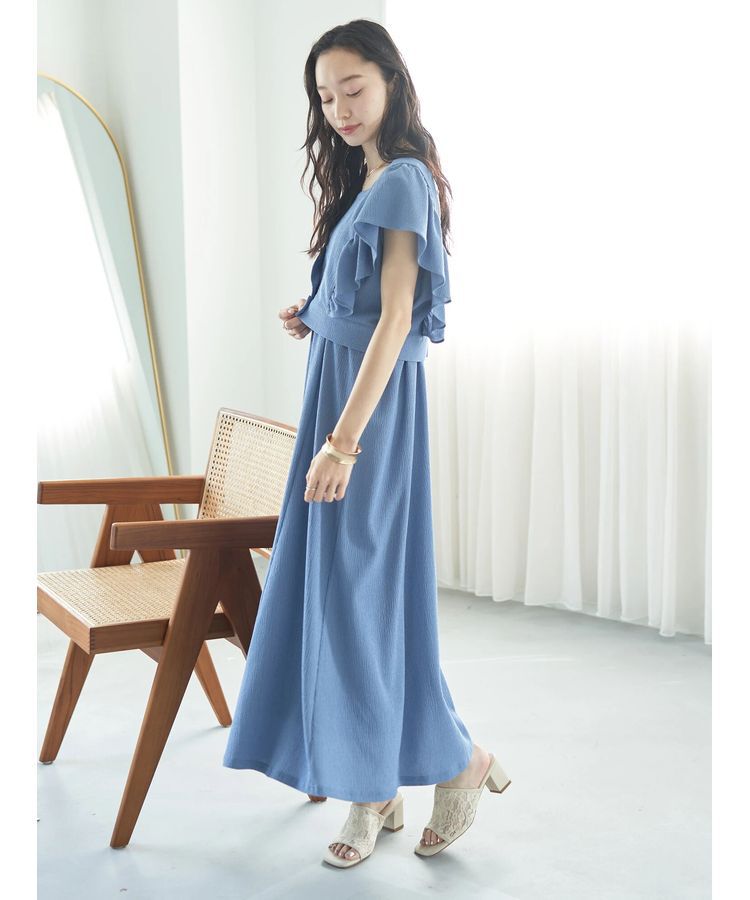 earth music&ecology「SET2点　フリルショルダーツーピースワンピース」|ワンピース|