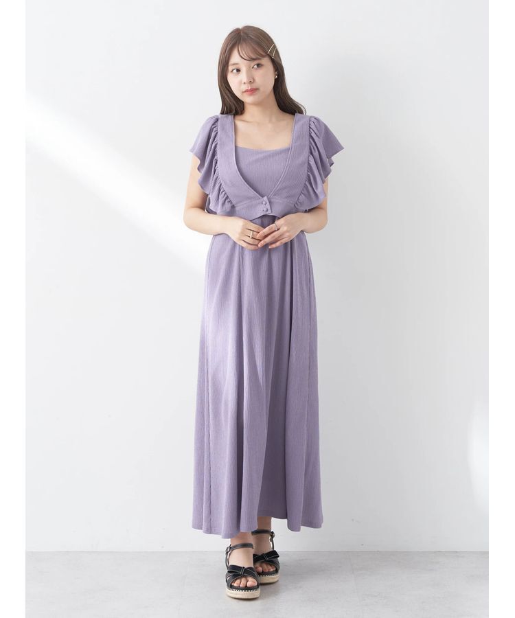 earth music&ecology「SET2点　フリルショルダーツーピースワンピース」|ワンピース|