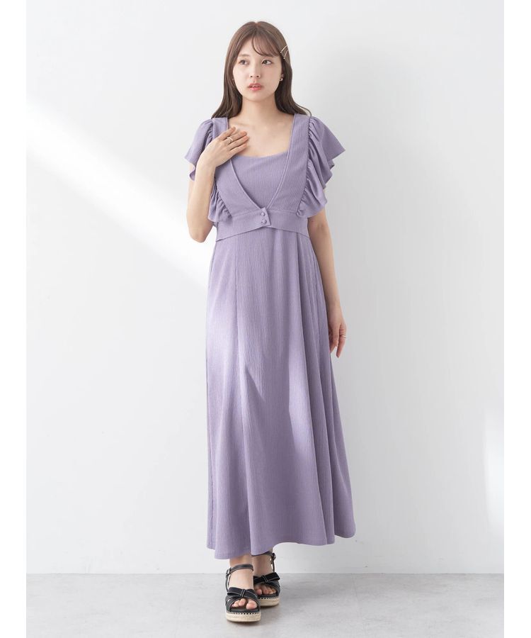 earth music&ecology「SET2点　フリルショルダーツーピースワンピース」|ワンピース|