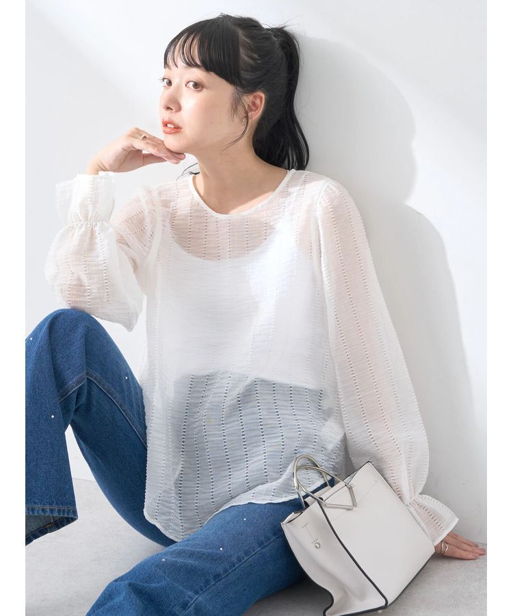 earth music&ecology「キャンディースリーブシアーブラウス」|シャツ・ブラウス|