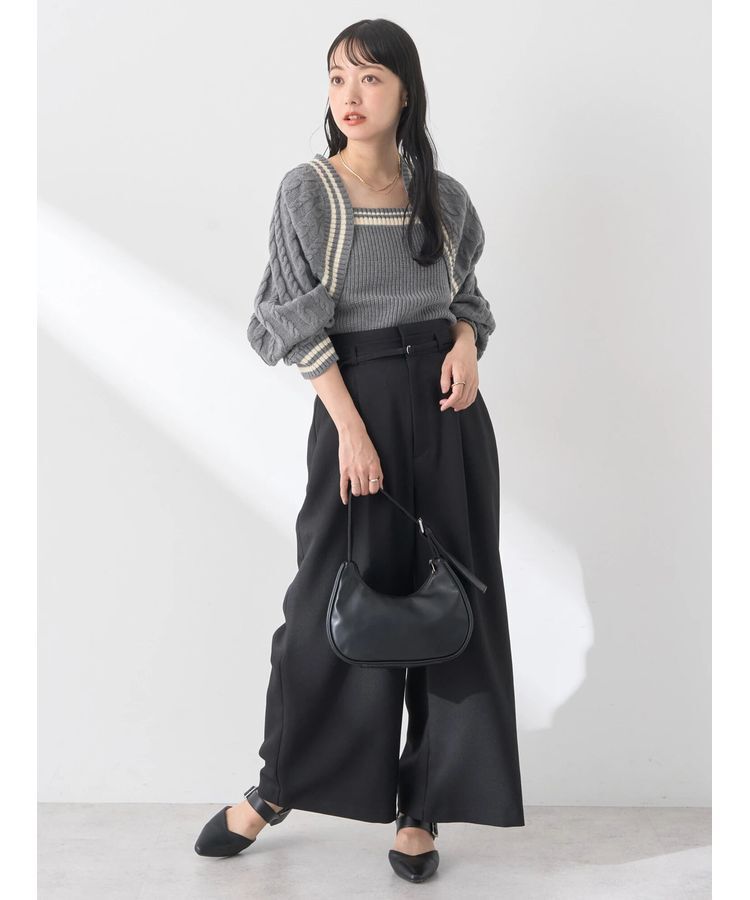 earth music&ecology「ベルト付きワイドパンツ」|その他|