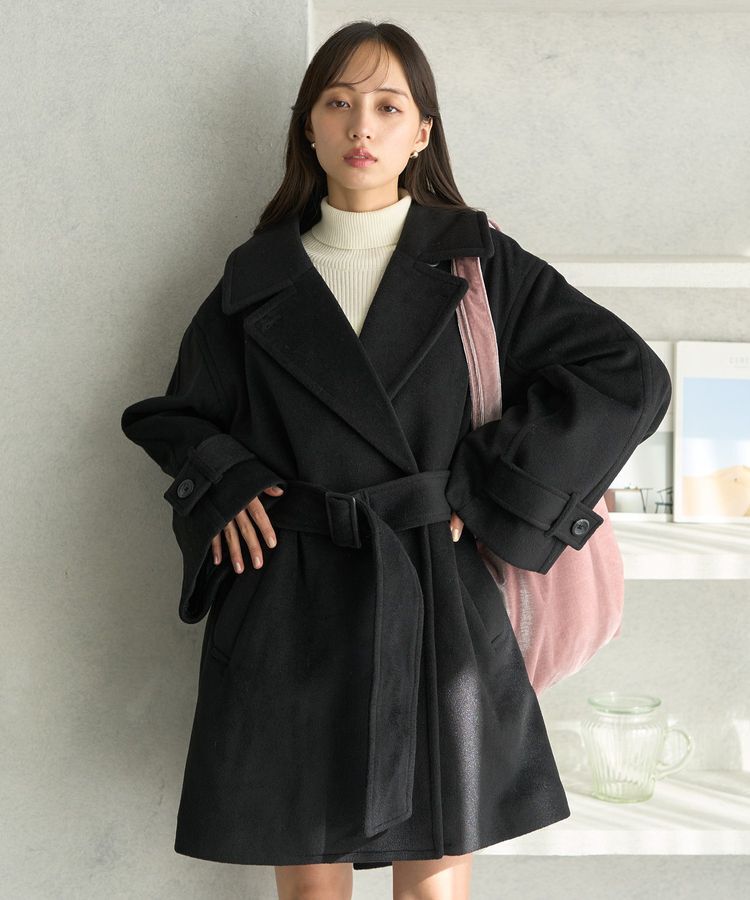 earth music&ecology「ミドル丈コート」|その他|Black